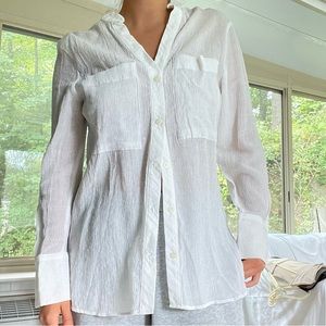 Zara white button down blouse, size XS